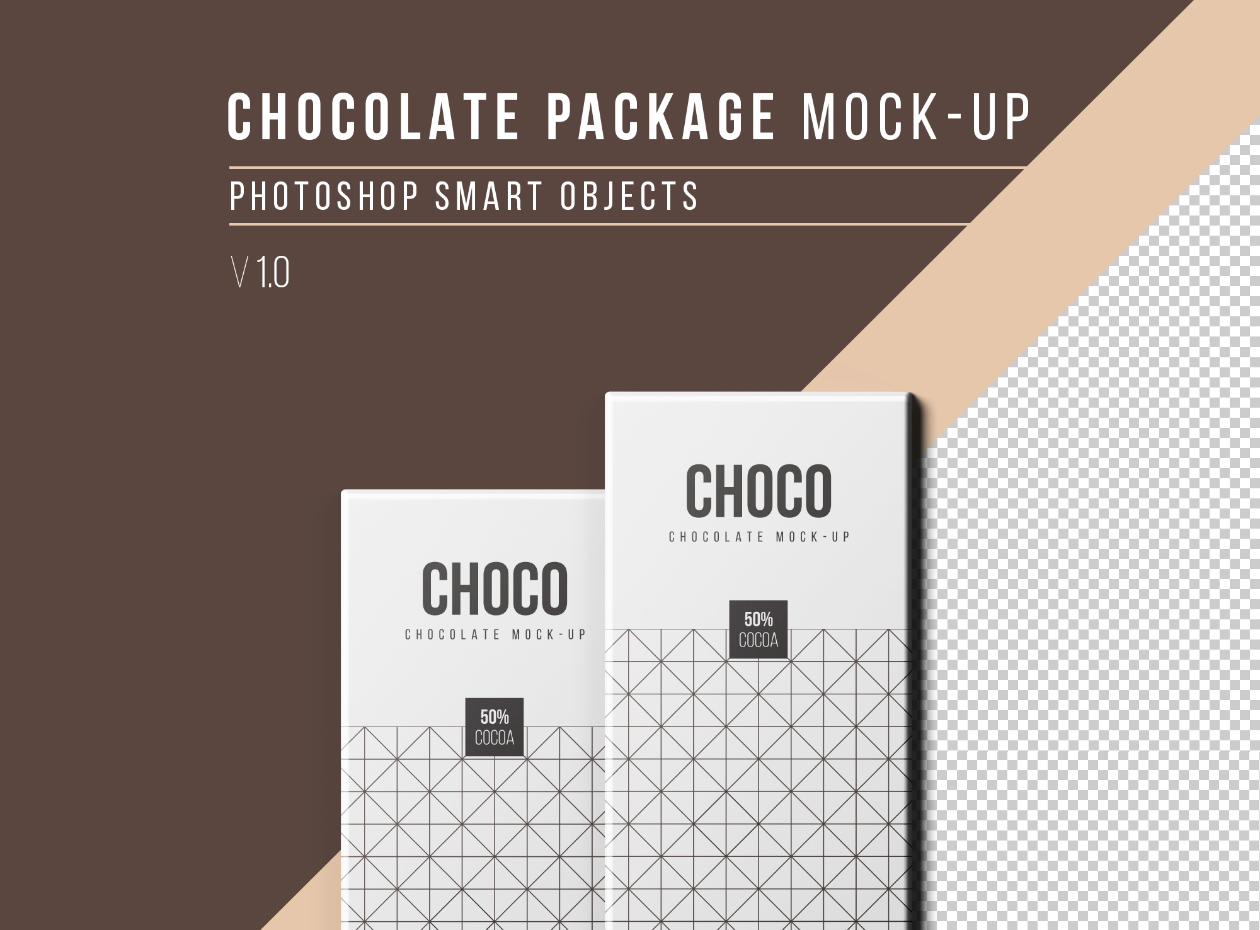 巧克力条包装纸设计样机模板 Chocolate Package Mockup
