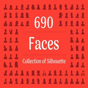 690枚形形色色人物剪影图标 690 Face Silhouette