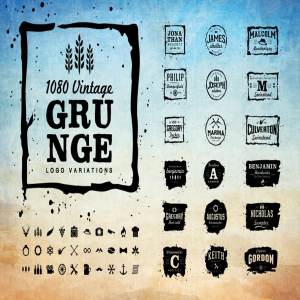 复古怀旧磨损风徽章Logo模板 Vintage and Grunge Logo Creator