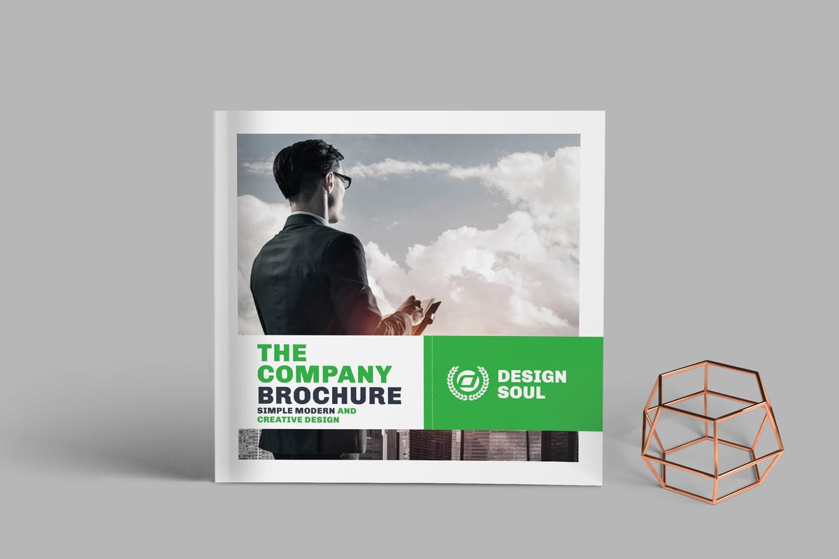 20页企业简介宣传画册设计INDD模板 Square Brochure