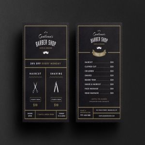理发店美发沙龙主题促销广告海报传单模板 Barbershop Flyer