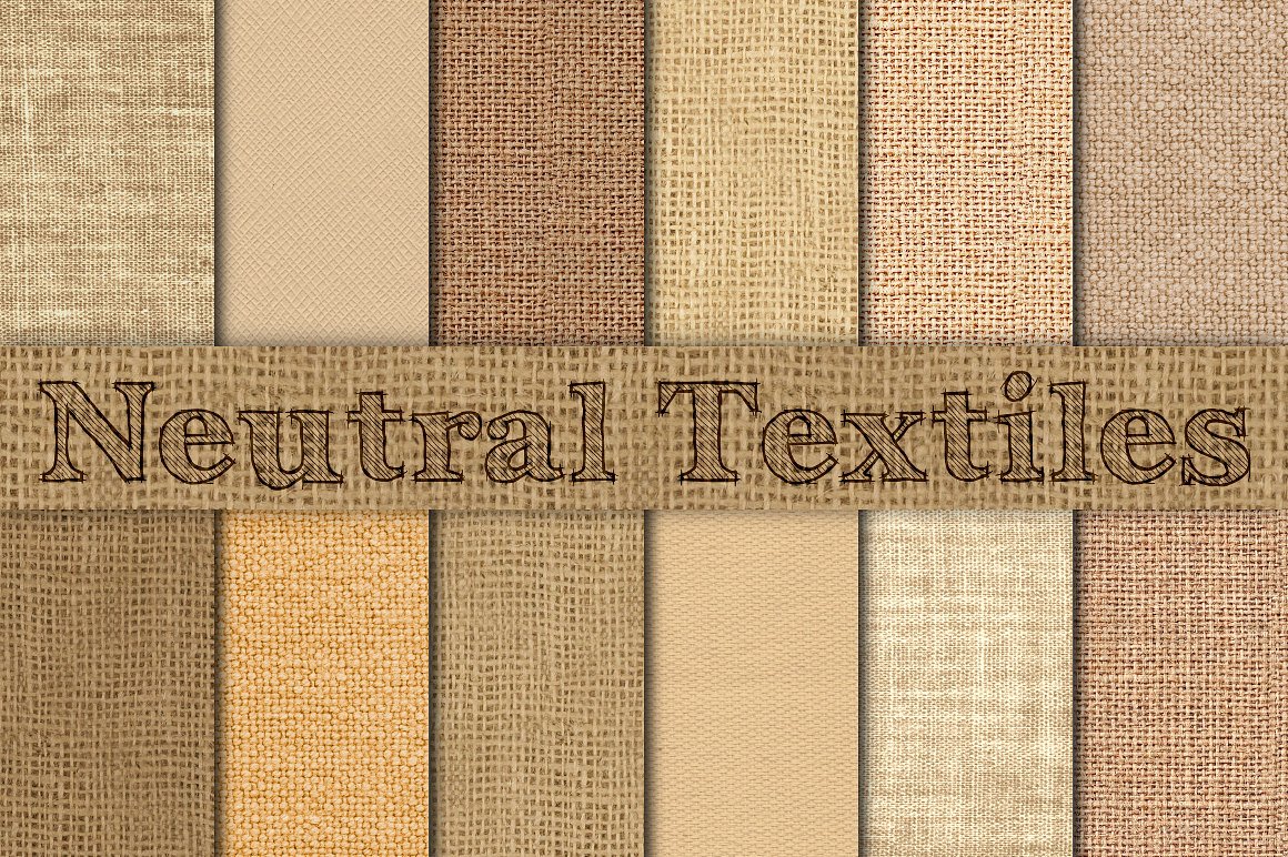 不同纺织密度的粗麻布纹理 Neutral Burlap, Linen & Canvas