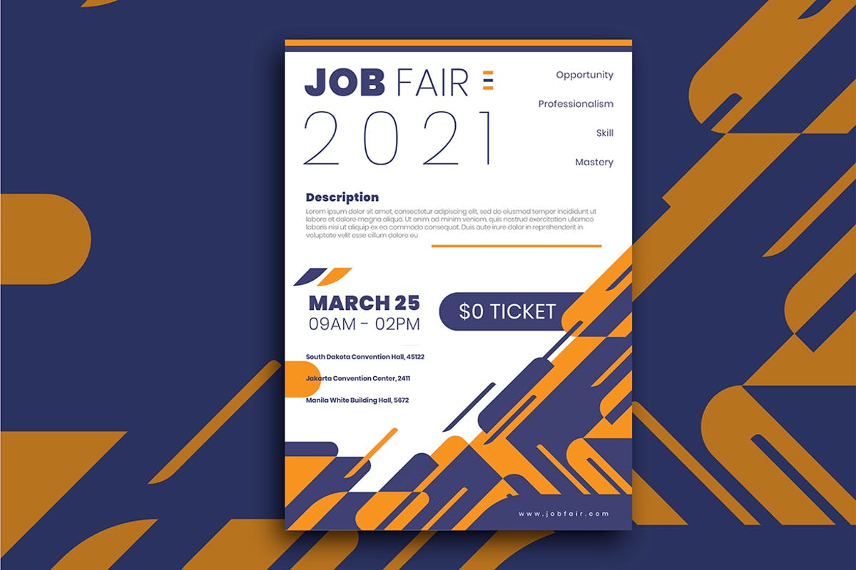 人才市场招聘会传单模板 Job Fair Flyer