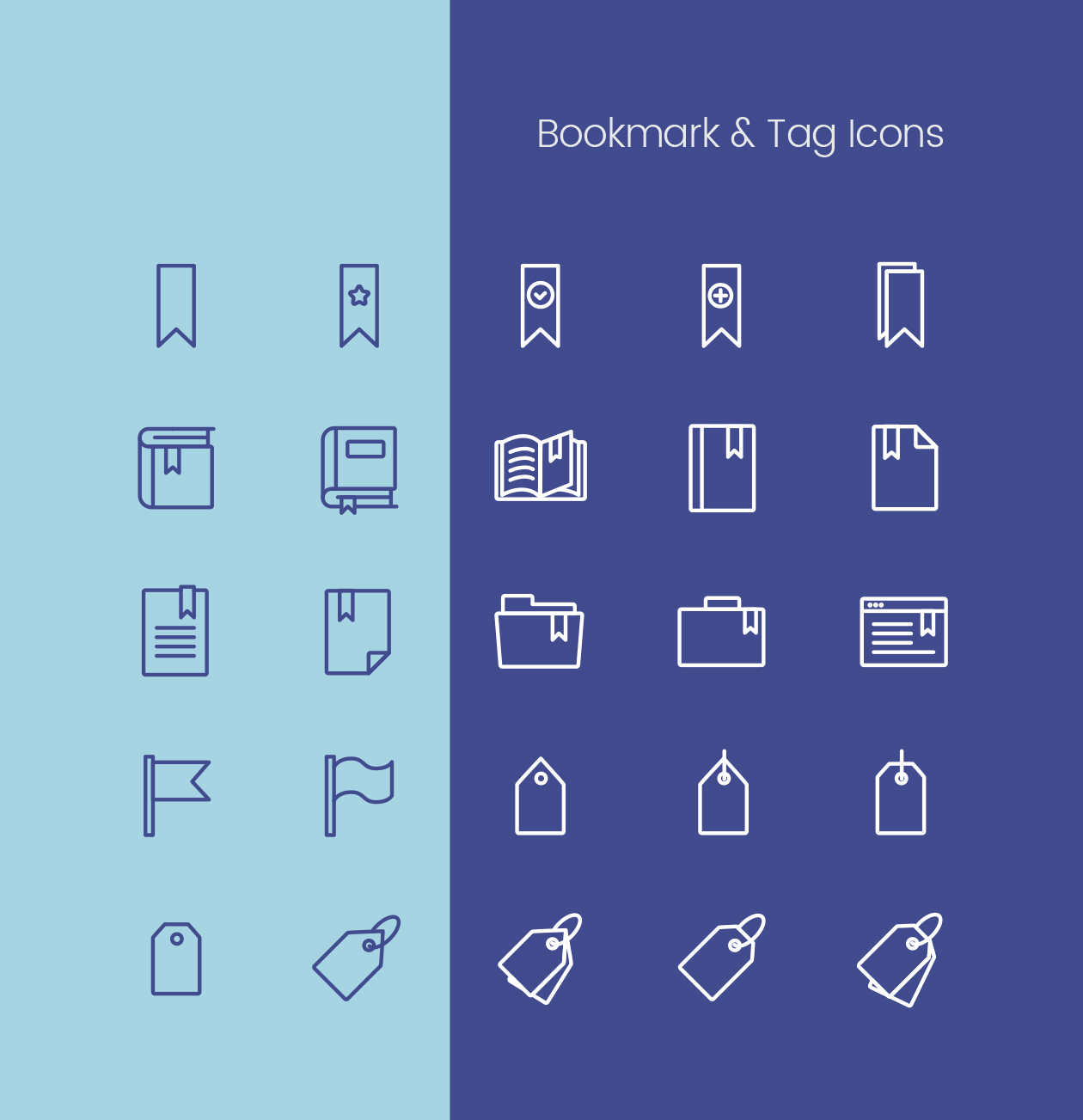 书签和标记矢量图标素材 Bookmark & Tag Icons