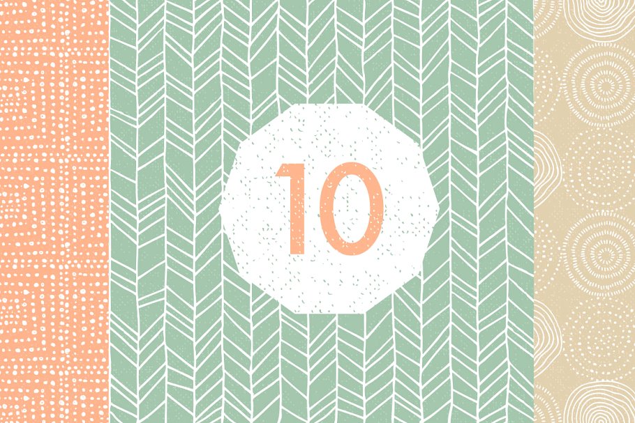 10款手绘日系淡雅小清新无缝图案 Hand Drawn Patterns #2 Pro