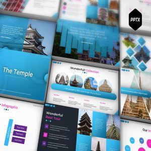 宗教研究/寺庙介绍主题PPT幻灯片模板 The Temple – Powerpoint Template