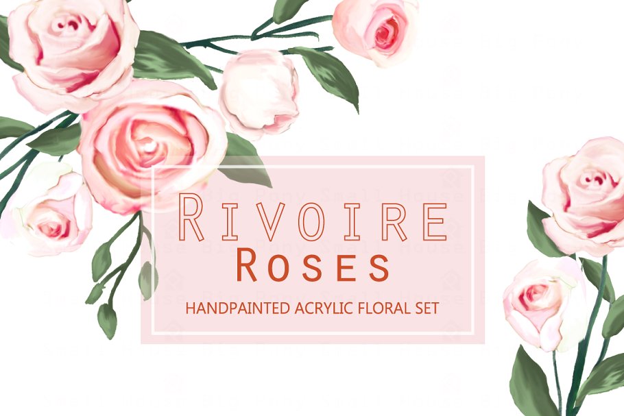 里瓦尔玫瑰亚克力剪贴画艺术 Rivoire Roses- Acrylic Clip Art