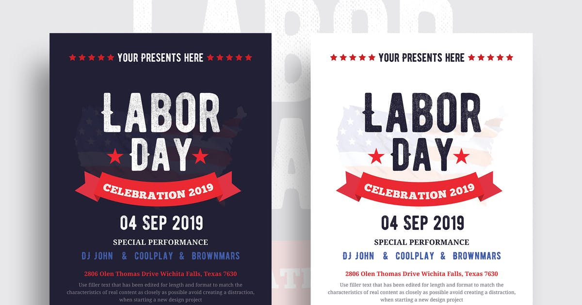 劳动节庆祝活动派对传单设计模板03