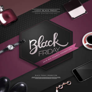 黑五海淘节奢侈品广告海报psd模板