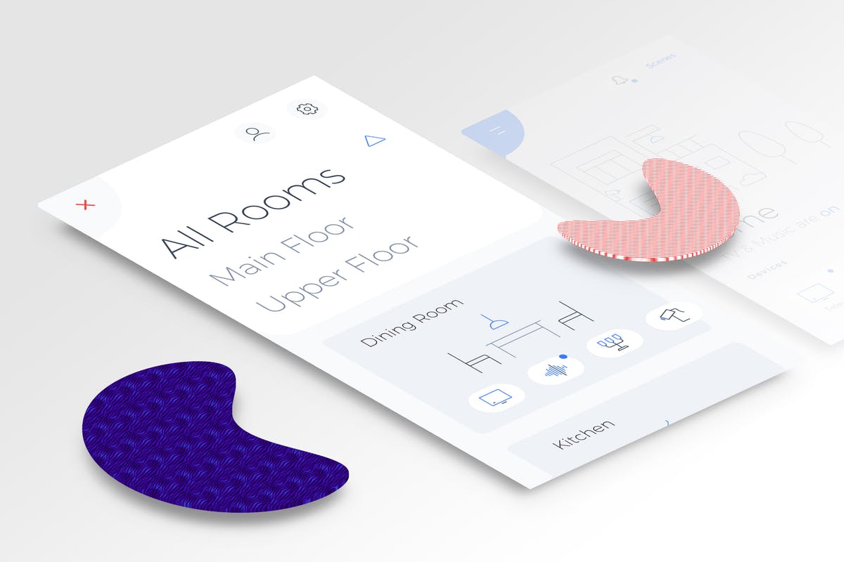 智能家居APP应用菜单界面模板 Smart Home Menu Mobile Ui