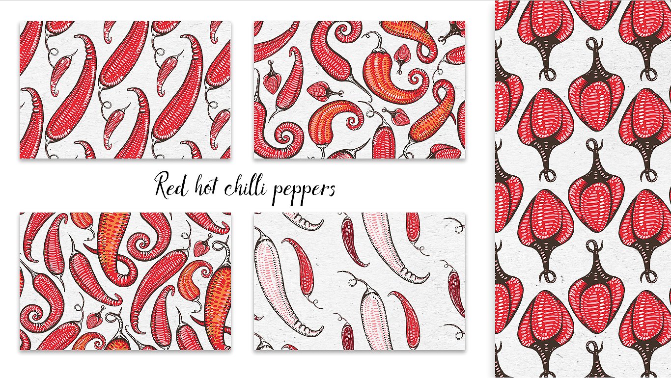 可爱的清新鲜红辣椒矢量插图