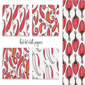 可爱的清新鲜红辣椒矢量插图