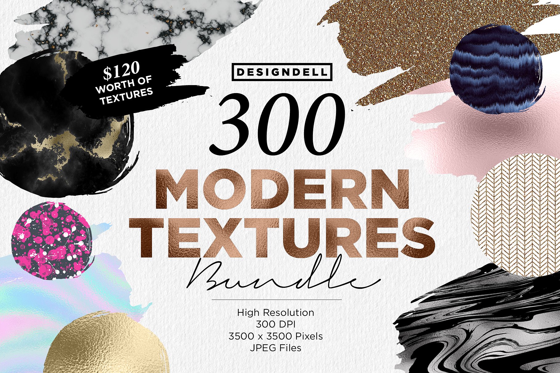 极力推荐：价值150美金的现代纹理合集 300 Modern Textures Bundle