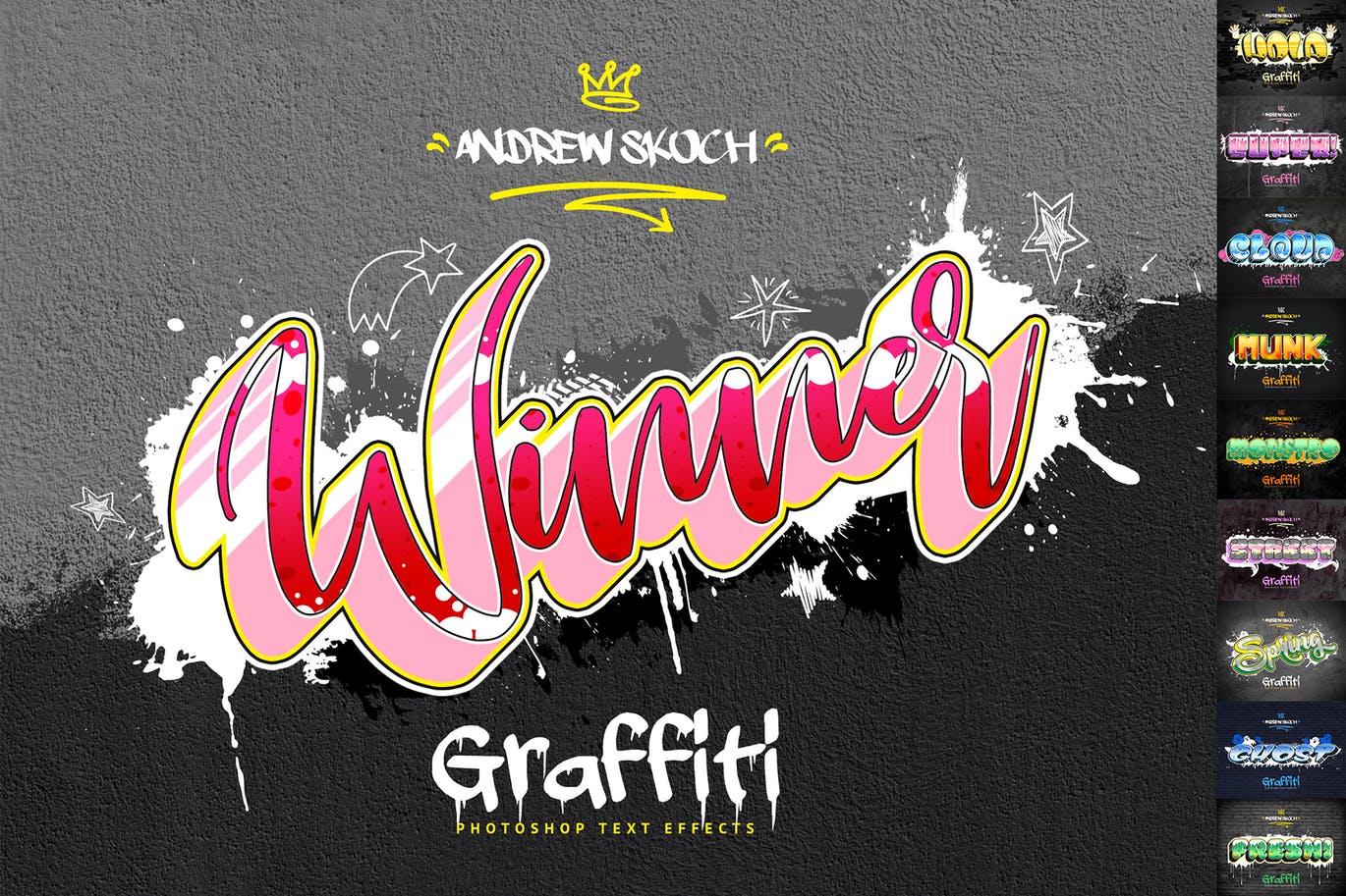 街头涂鸦文字效果PSD分层模板v3 Graffiti Text Effects Vol.3