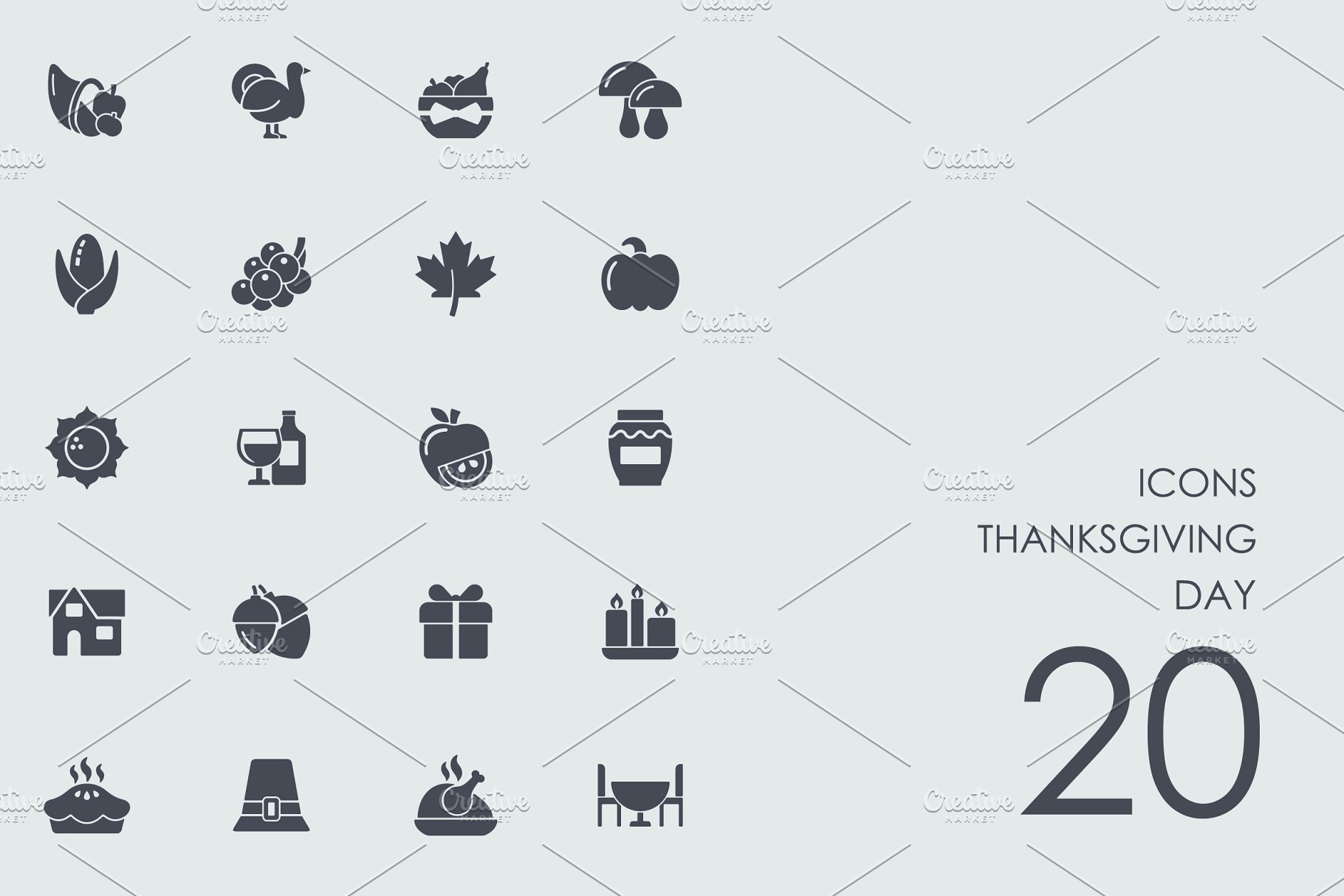 感恩节主题图标 Thanksgiving day icons