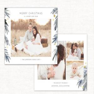 圣诞节主题照片贺卡设计模板 Christmas Card Template Holidays 149