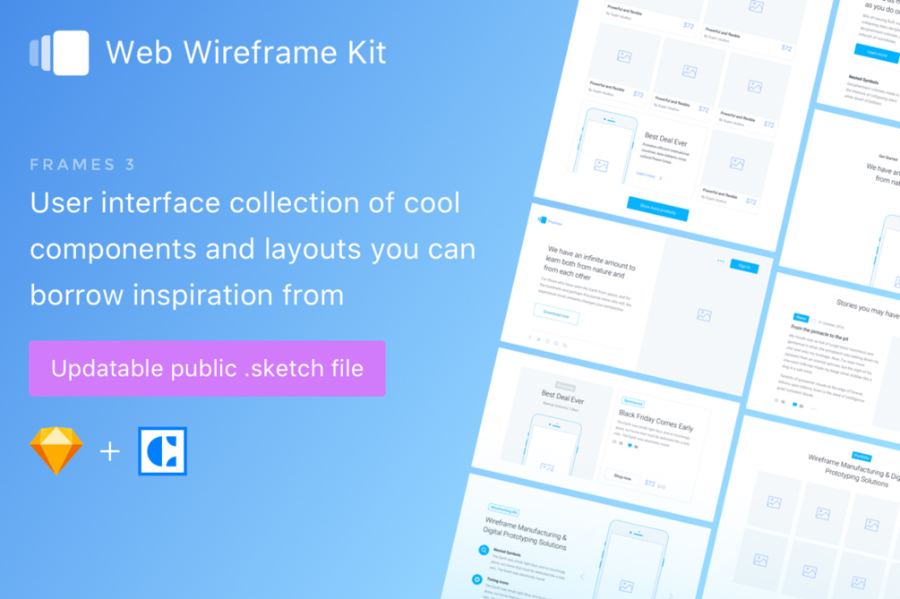 免费Sketch Wireframe套装