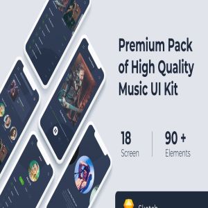 音乐播放应用APP界面设计UI套件Sketch模板