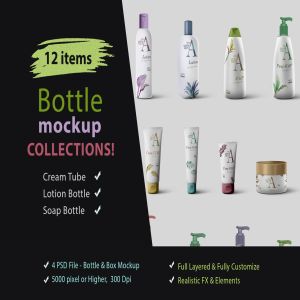 化妆品/护肤品包装设计展示样机合集 Bottle Mock-Up Collections