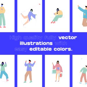 一流设计素材网下午茶：社交媒体生活概念矢量插画素材下载[Ai]