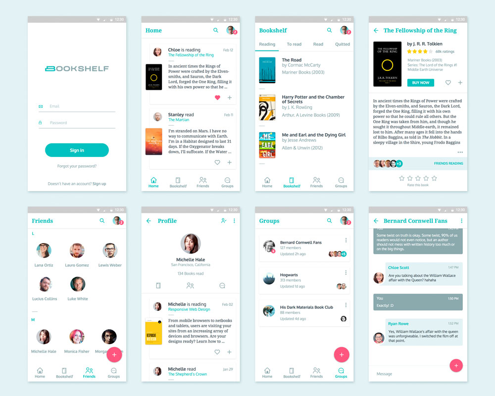 电子书架安卓应用 APP UI 套件
