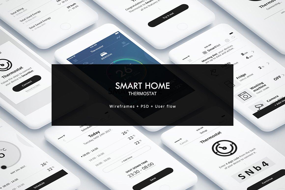 智能家居 APP UI 套件 Smart Home mobile app ui/ux