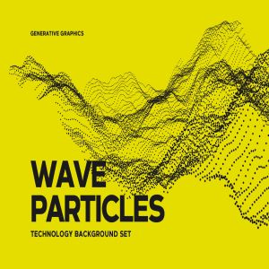 超高分辨率数字波粒子抽象背景素材 Digital Wave Particles Background Set