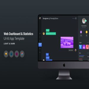 Web网站即时聊天在线客服界面设计UI套件 Web Dashboard & Chat UI Kit App Template 9