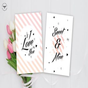 粉色情人节主题贺卡设计模板 Valentines Day Greeting Card Template插图1