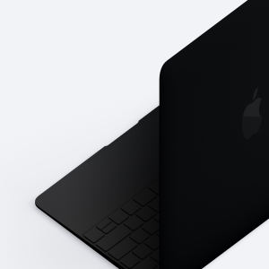 MacBook超极本笔记本电脑右后视图样机 Clay MacBook Mockup, Isometric Back Right View插图2