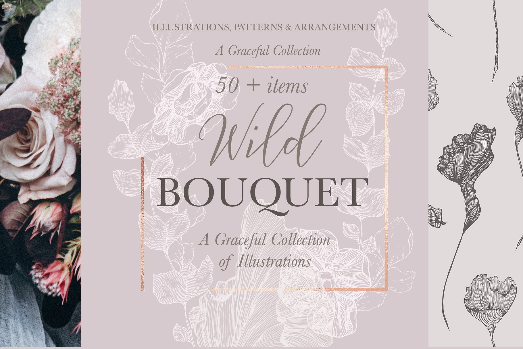 错综复杂花卉插图素材 Intricate Floral Illustrations