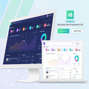 房地产中介销售管理后台仪表盘UI套件 Habikon – Real Estate Admin Dashboard Ui Kit