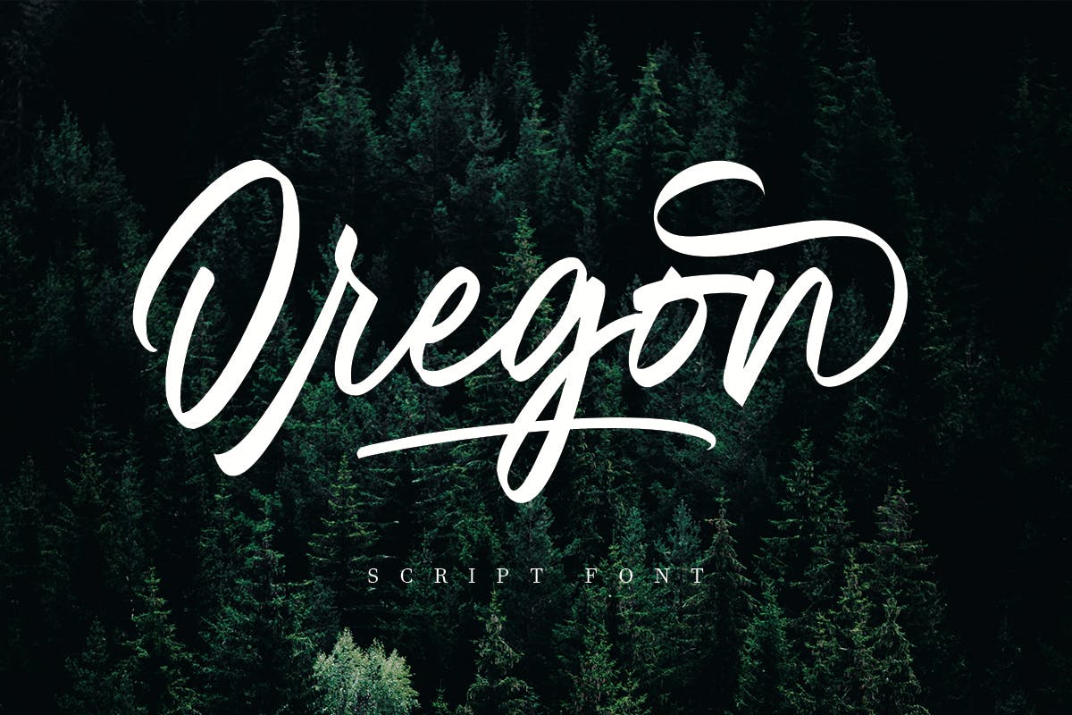 绘画画笔英文书法字体 Oregon Script MS