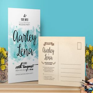 水彩元素婚礼邀请函设计模板 Watercolor Wedding Invitation
