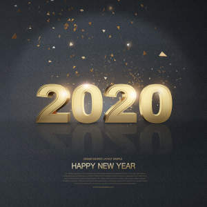 豪华金色2020新年快乐字体海报/贺卡/传单设计素材合集