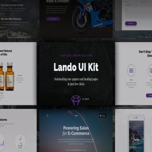 高品质网站单页设计&着陆页设计UI套件 Lando UI Kit