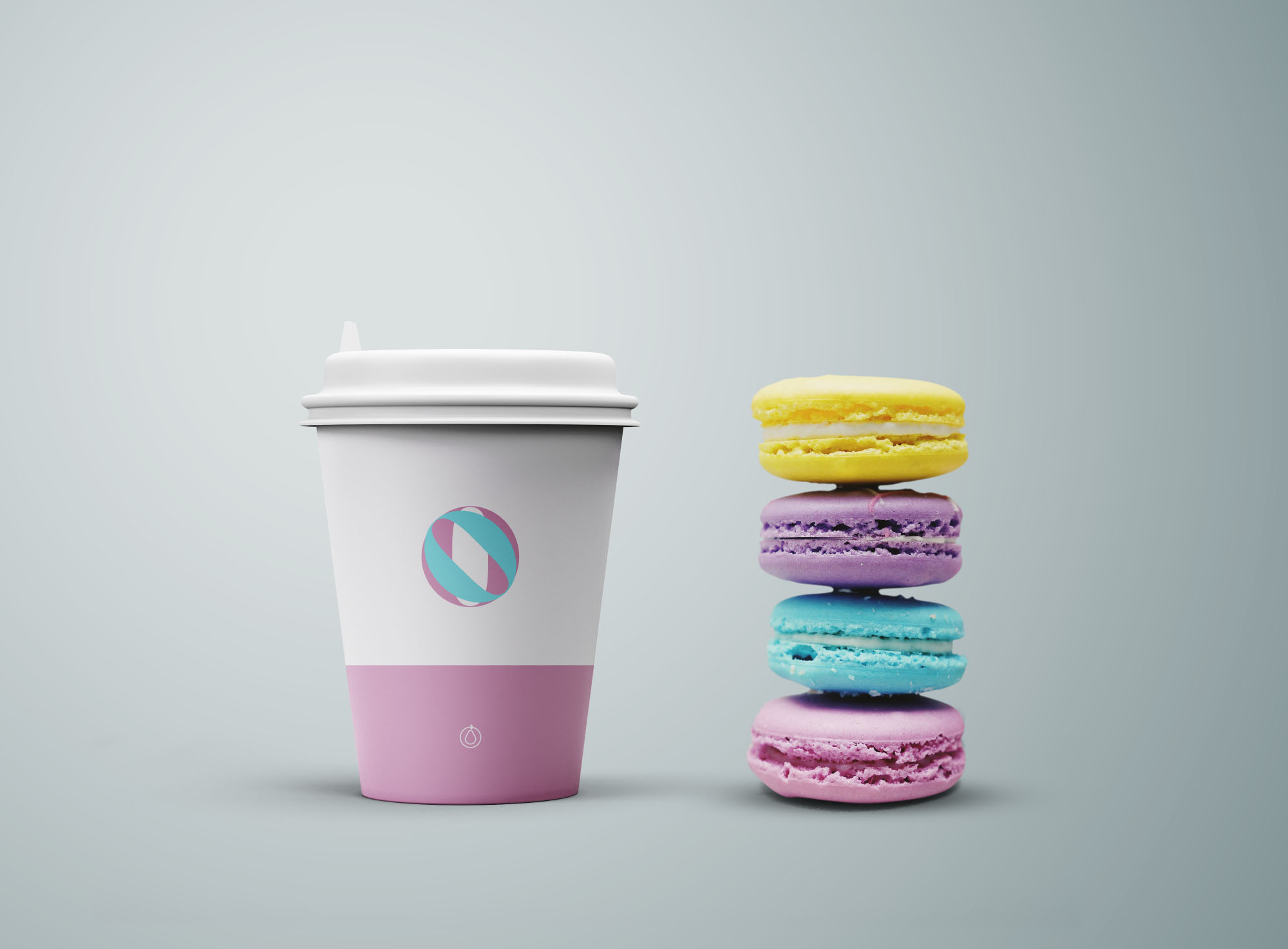 咖啡杯定制设计效果图展示样机模板 Coffee Cup & Cookies Mockup