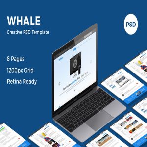 创意企业官网网站设计PSD模板 Whale – Creative PSD Template