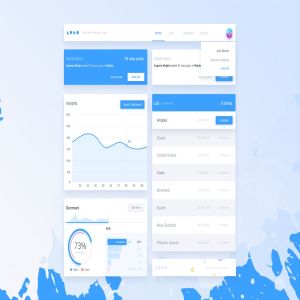 网站后台管理仪表盘界面设计模板 Blue Splash – Dashboard Ui Kit