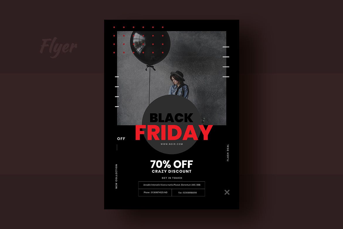 服装品牌创意黒五购物折扣广告海报传单设计模板 Black Friday Flyer Template