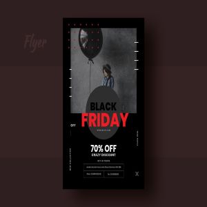 服装品牌创意黒五购物折扣广告海报传单设计模板 Black Friday Flyer Template