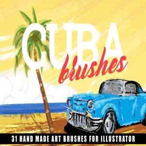 复古古巴风格元素AI笔刷 Cuba Illustrator Brushes