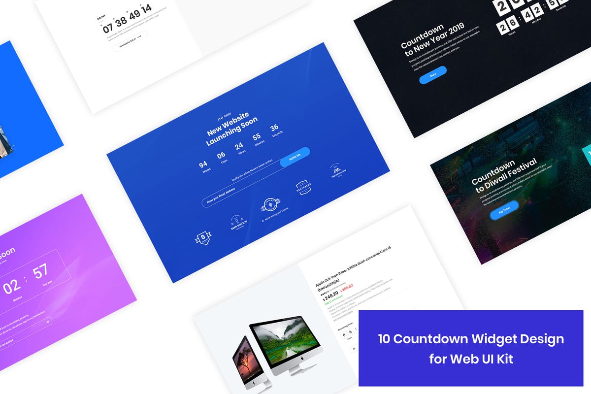 10款网页倒计时/计数器UI设计套件 10 CountDown/Counters Widget Design for Web-UI Kit