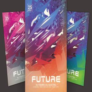 抽象DJ音乐活动海报传单模板 Future Flyer Template
