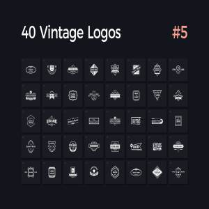 40个多用途复古徽章Logo模板V.5 40 Vintage Logos Vol. 5插图1