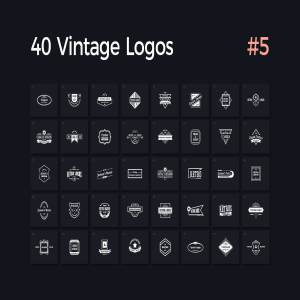 40个多用途复古徽章Logo模板V.5 40 Vintage Logos Vol. 5