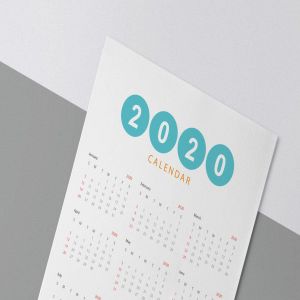 简约设计风格2020年单页日历设计模板 Creative Calendar Pro 2020插图2