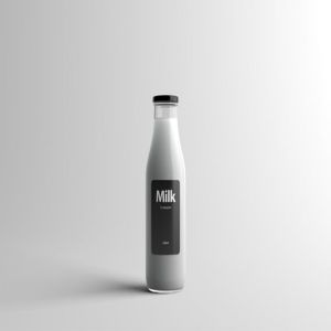 玻璃牛奶瓶牛奶品牌Logo设计展示样机模板 Milk Bottle Packaging Mock-Up插图6
