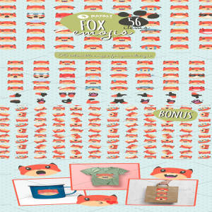 绘制精美的狐狸表情素材包[EPS]