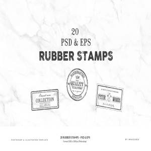 20款橡皮图章公章印章模板 20 Rubber Stamps  – PSD & EPS插图1